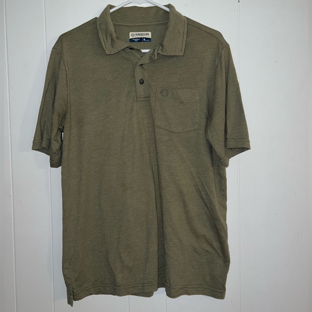 Green Magellan button up polo shirt